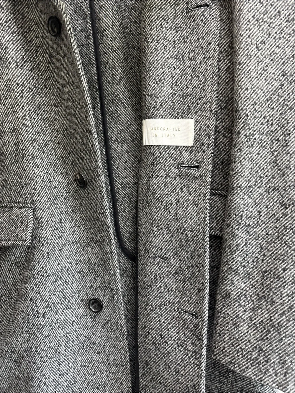 Billy Reid Lancaster Coat men’s small  gray black wool blend made in Italy
